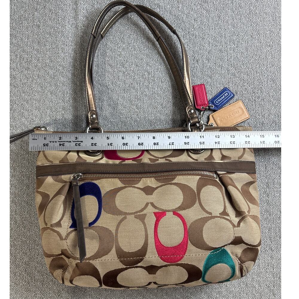 Coach Bag Poppy Embroidered Glam Tote Shoulder Purse H1282-21188 - Picture 5 of 16